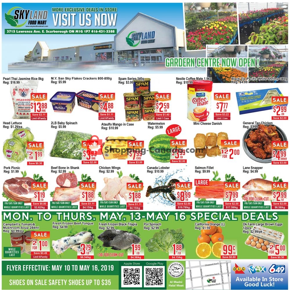 Skyland Food Mart flyer from Friday May 10, 2019 to Thursday May 16, 2019 - page 1