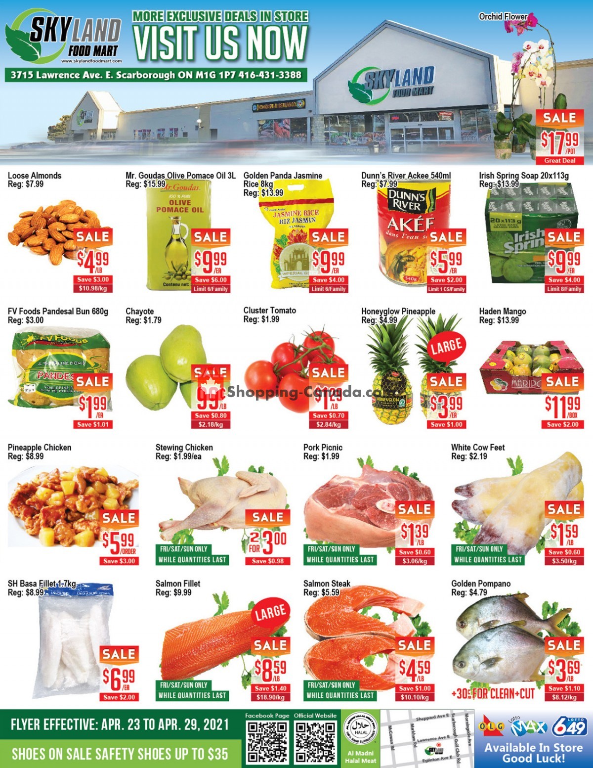 Skyland Food Mart flyer from Friday April 23, 2021 to Thursday April 29, 2021 - page 1