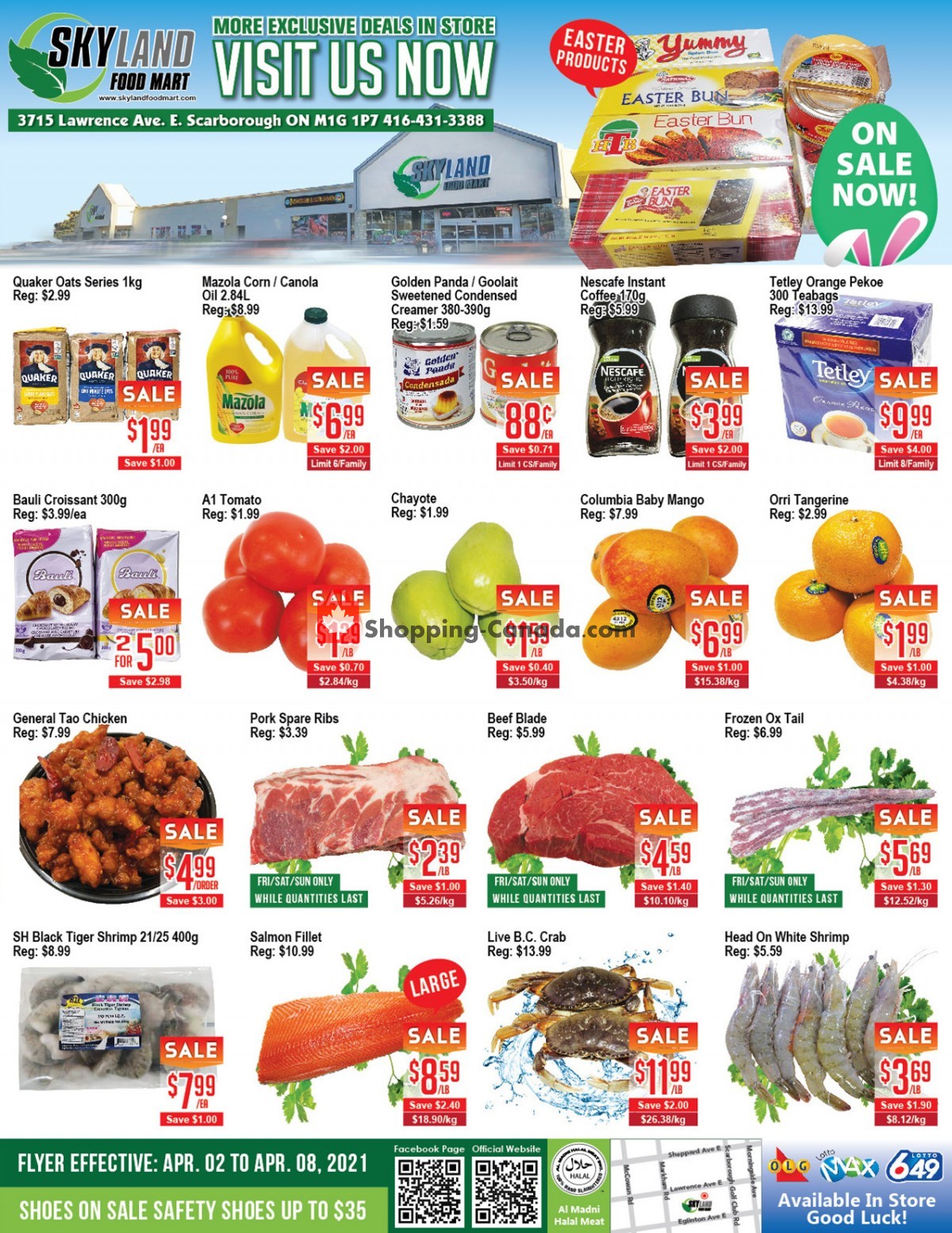 Skyland Food Mart flyer from Friday April 2, 2021 to Thursday April 8, 2021 - page 1
