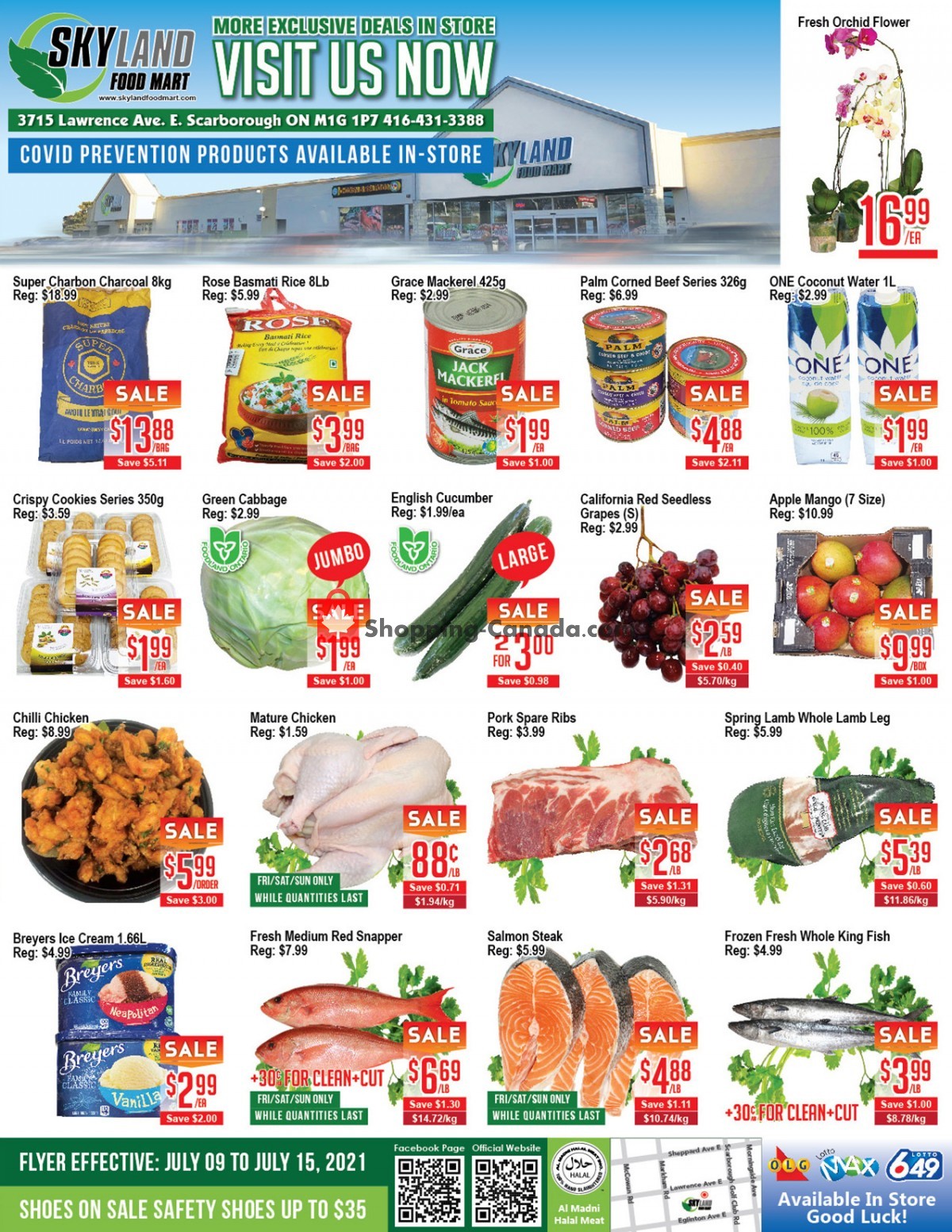 Skyland Food Mart flyer from Friday July 9, 2021 to Thursday July 15, 2021 - page 1