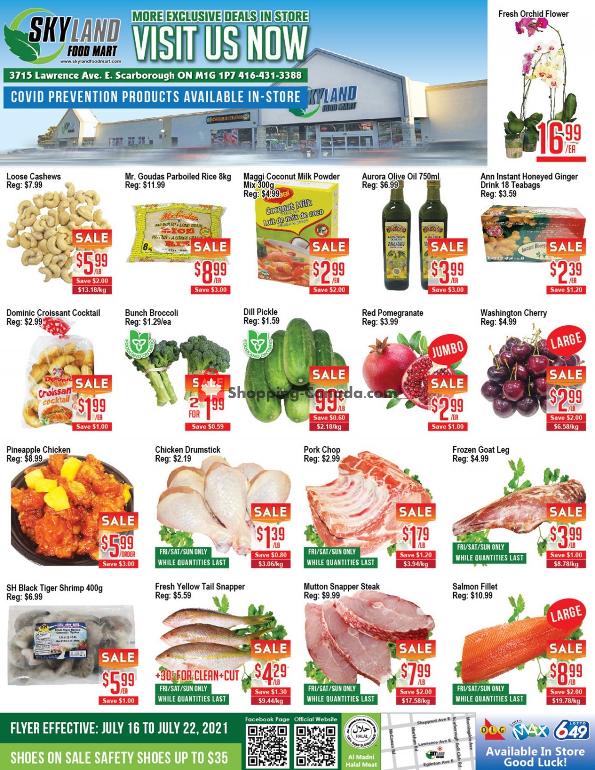 Skyland Food Mart flyer from Friday July 16, 2021 to Thursday July 22, 2021 - page 1