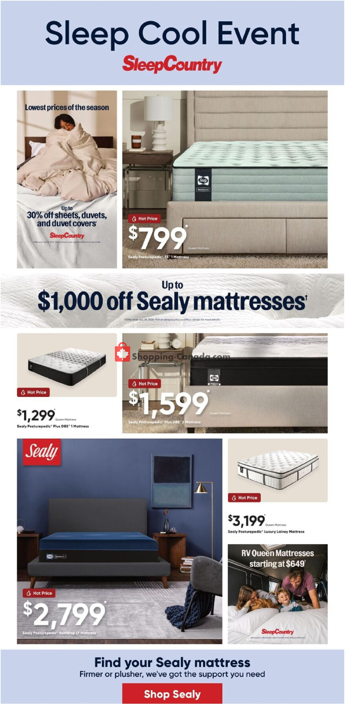 Sleep Country flyer from Wednesday July 8, 2026 to Sunday July 19, 2026 - page 1