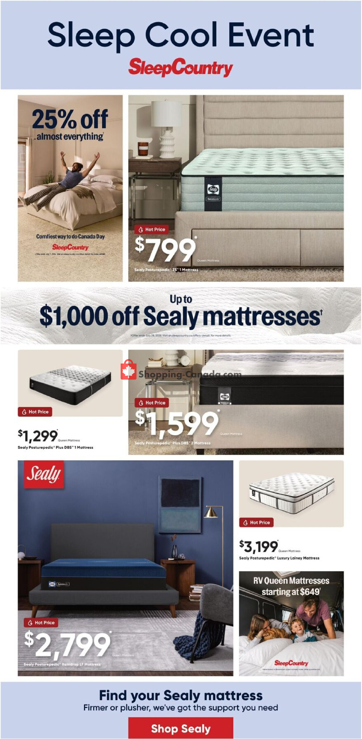 Sleep Country flyer from Wednesday June 24, 2026 to Tuesday July 7, 2026 - page 1