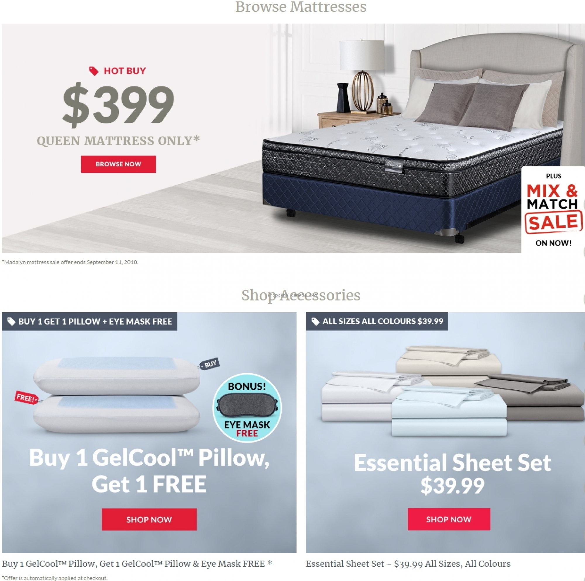 Sleep Country Canada, flyer August 27 September 11, 2018 Shopping