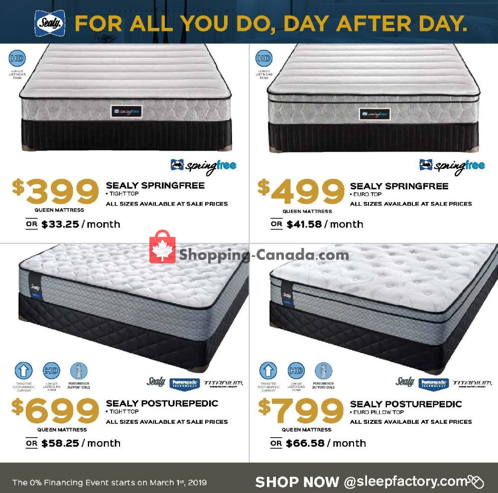 Sleep Factory flyer from Friday March 1, 2019 to Thursday April 18, 2019 - page 3
