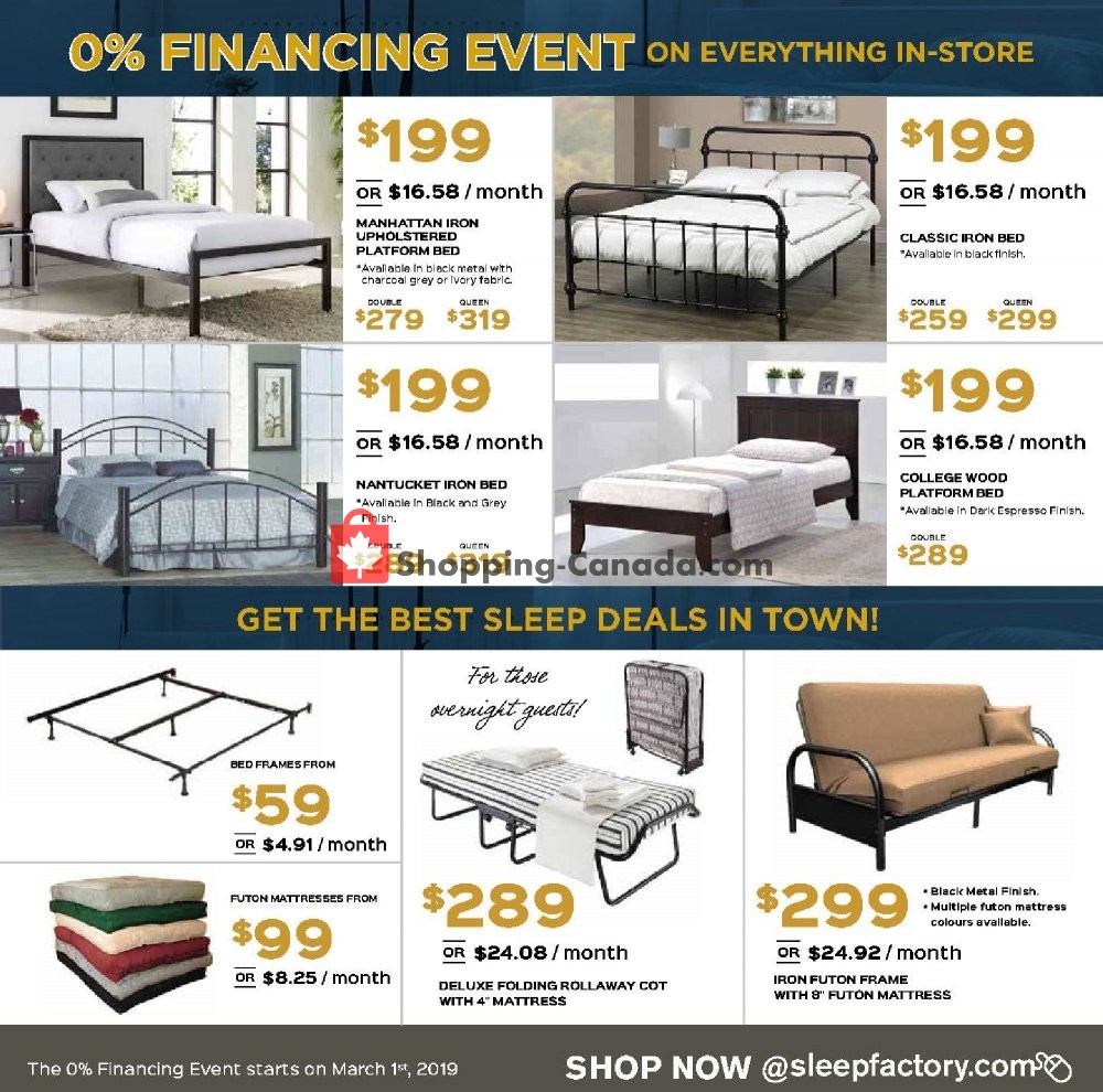 Sleep Factory flyer from Friday March 1, 2019 to Thursday April 18, 2019 - page 7