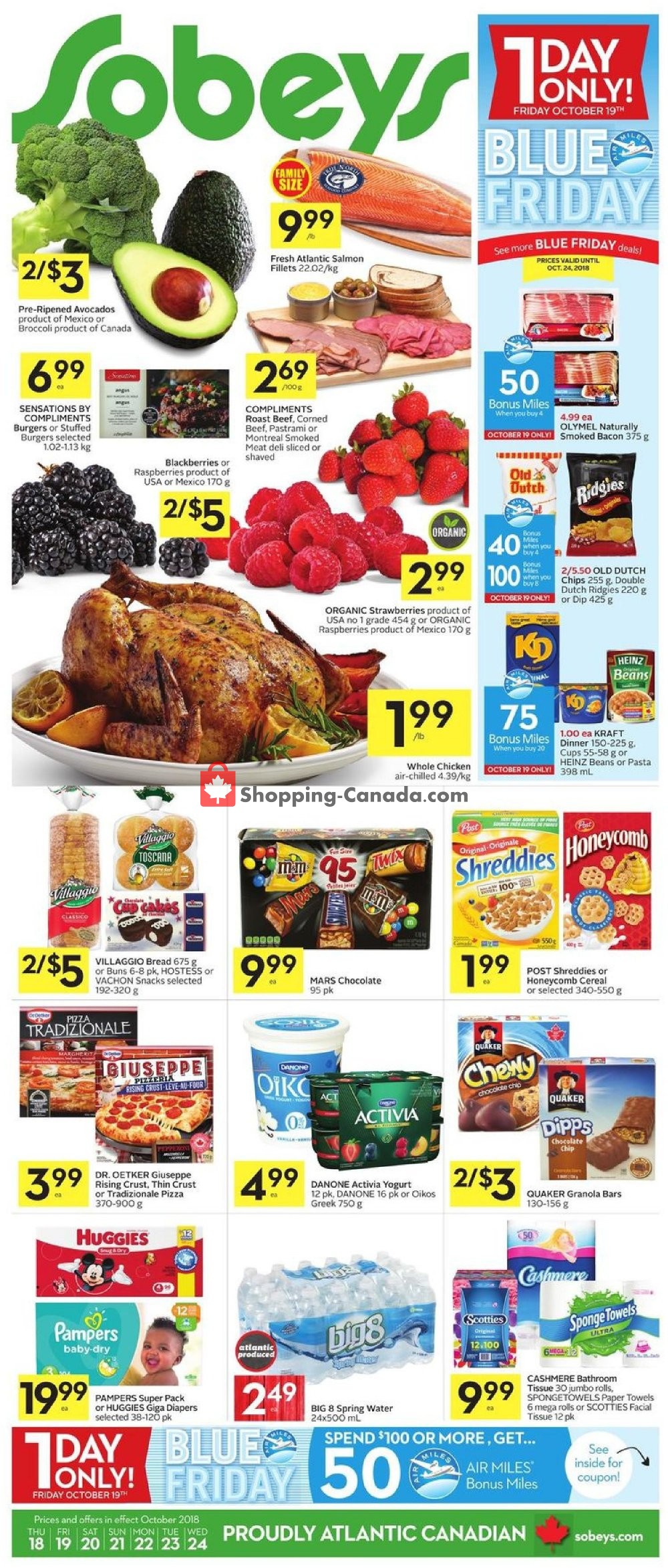 Sobeys flyer from Thursday October 18, 2018 to Wednesday October 24, 2018 - page 1