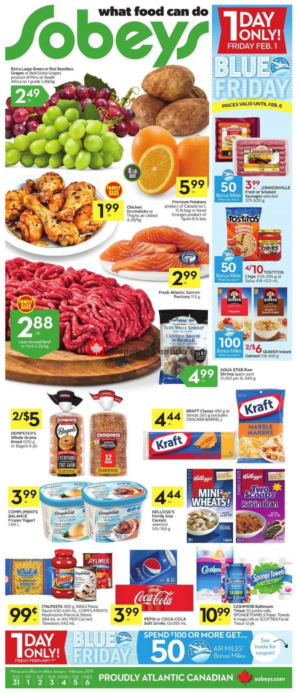 Sobeys flyer from Thursday January 31, 2019 to Wednesday February 6, 2019 - page 1