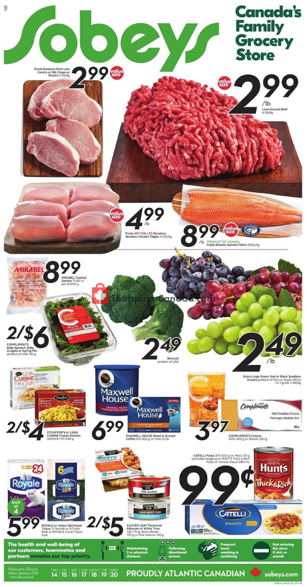 Sobeys flyer from Thursday January 14, 2021 to Wednesday January 20, 2021 - page 1