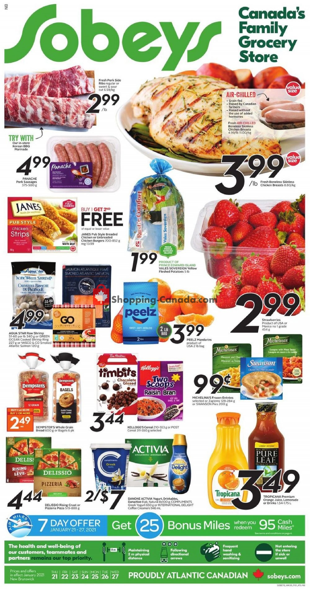 Sobeys flyer from Thursday January 21, 2021 to Wednesday January 27, 2021 - page 1