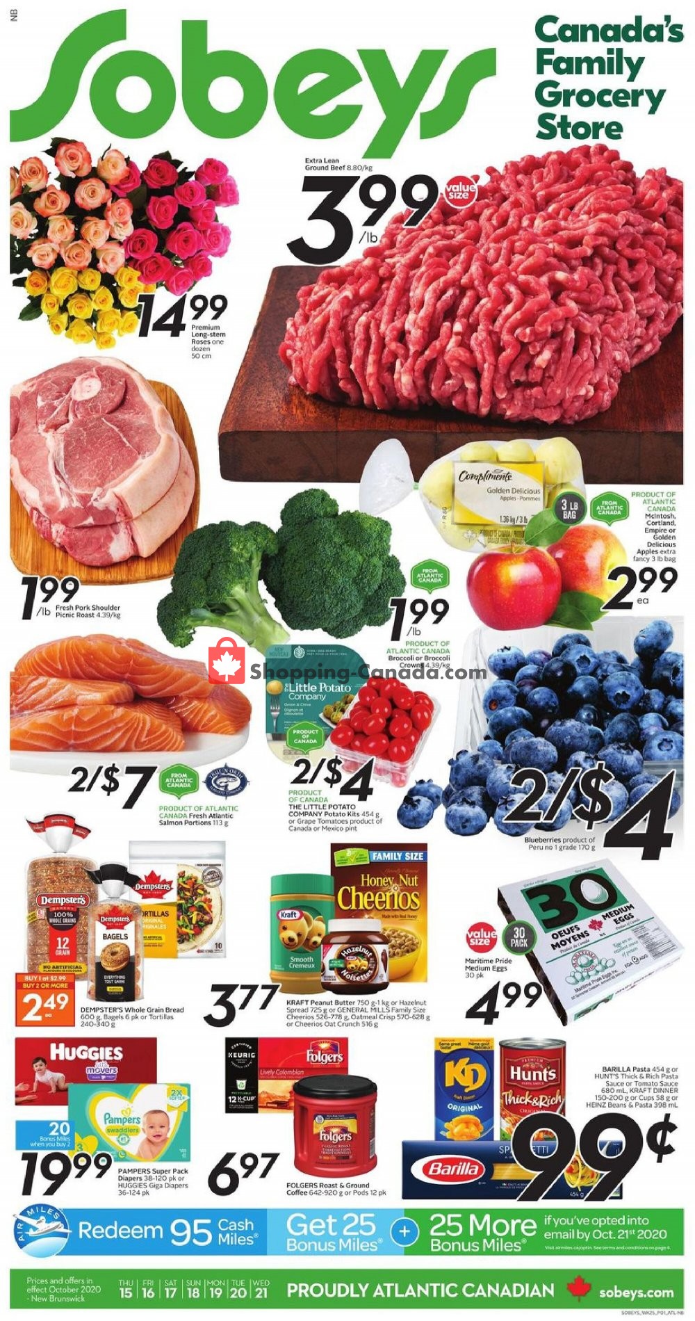 Sobeys flyer from Thursday October 15, 2020 to Wednesday October 21, 2020 - page 1
