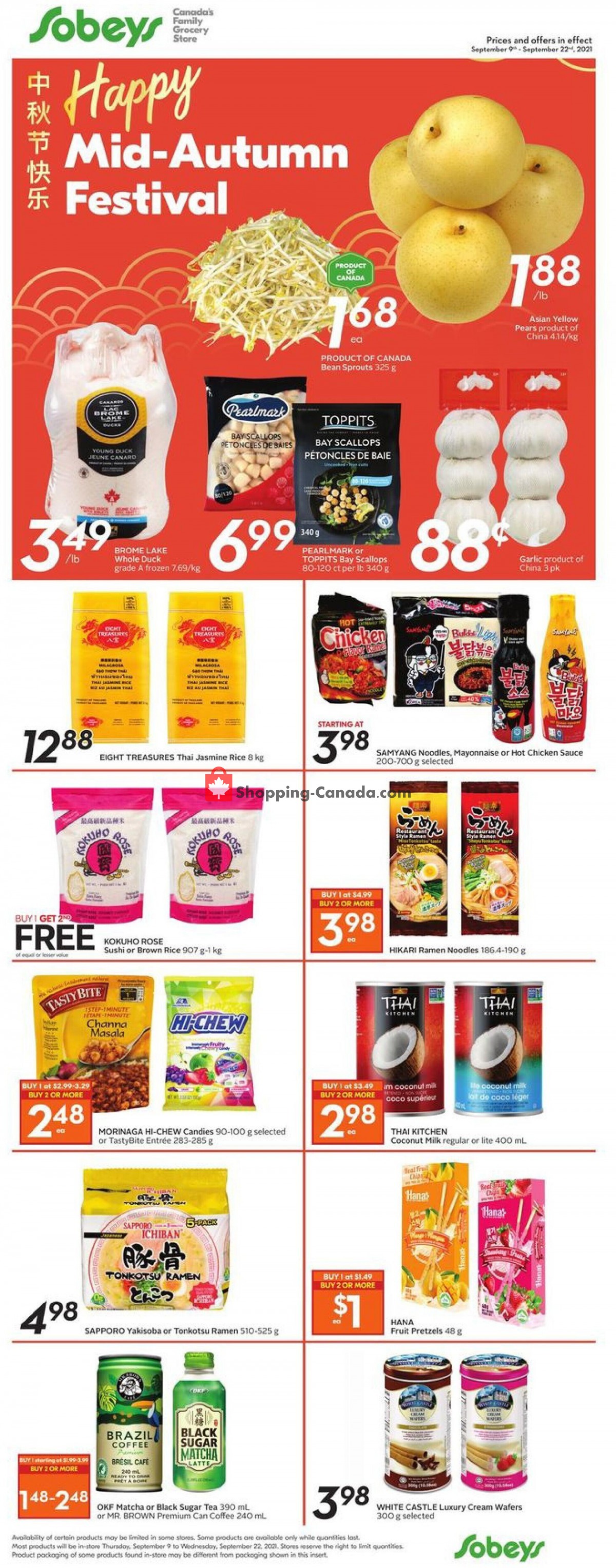 Sobeys flyer from Thursday September 9, 2021 to Wednesday September 15, 2021 - page 14