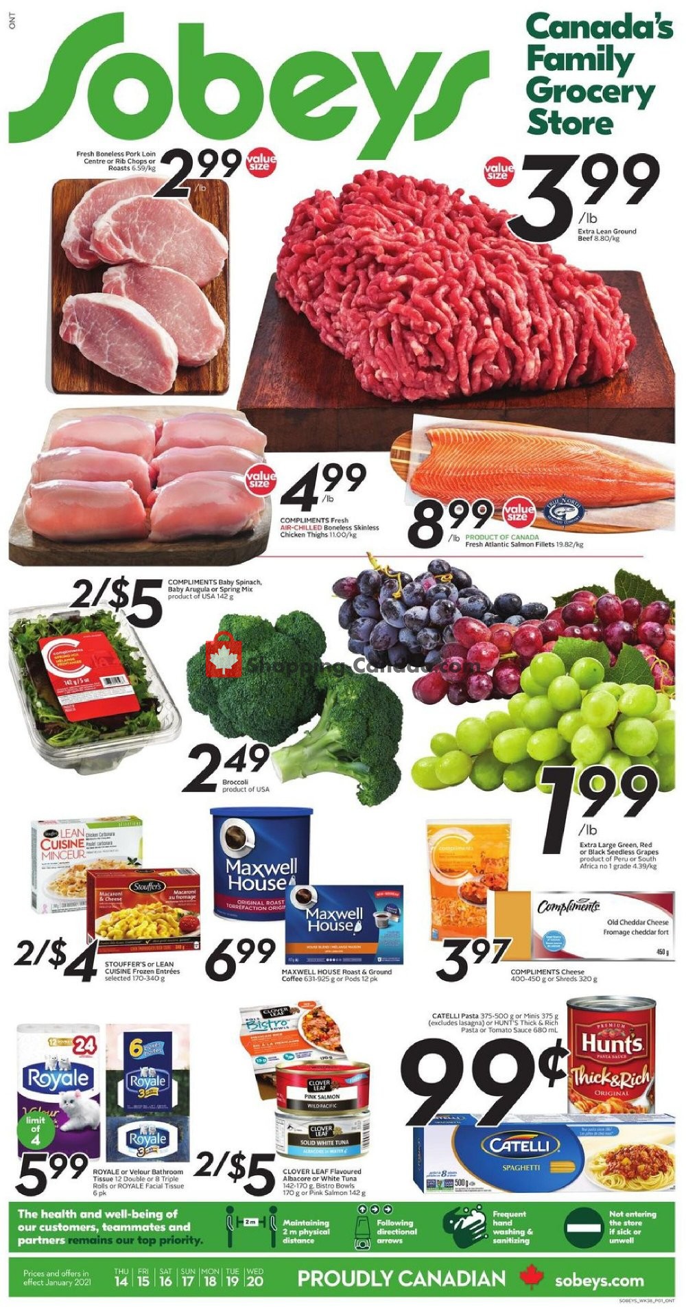 Sobeys flyer from Thursday January 14, 2021 to Wednesday January 20, 2021 - page 1