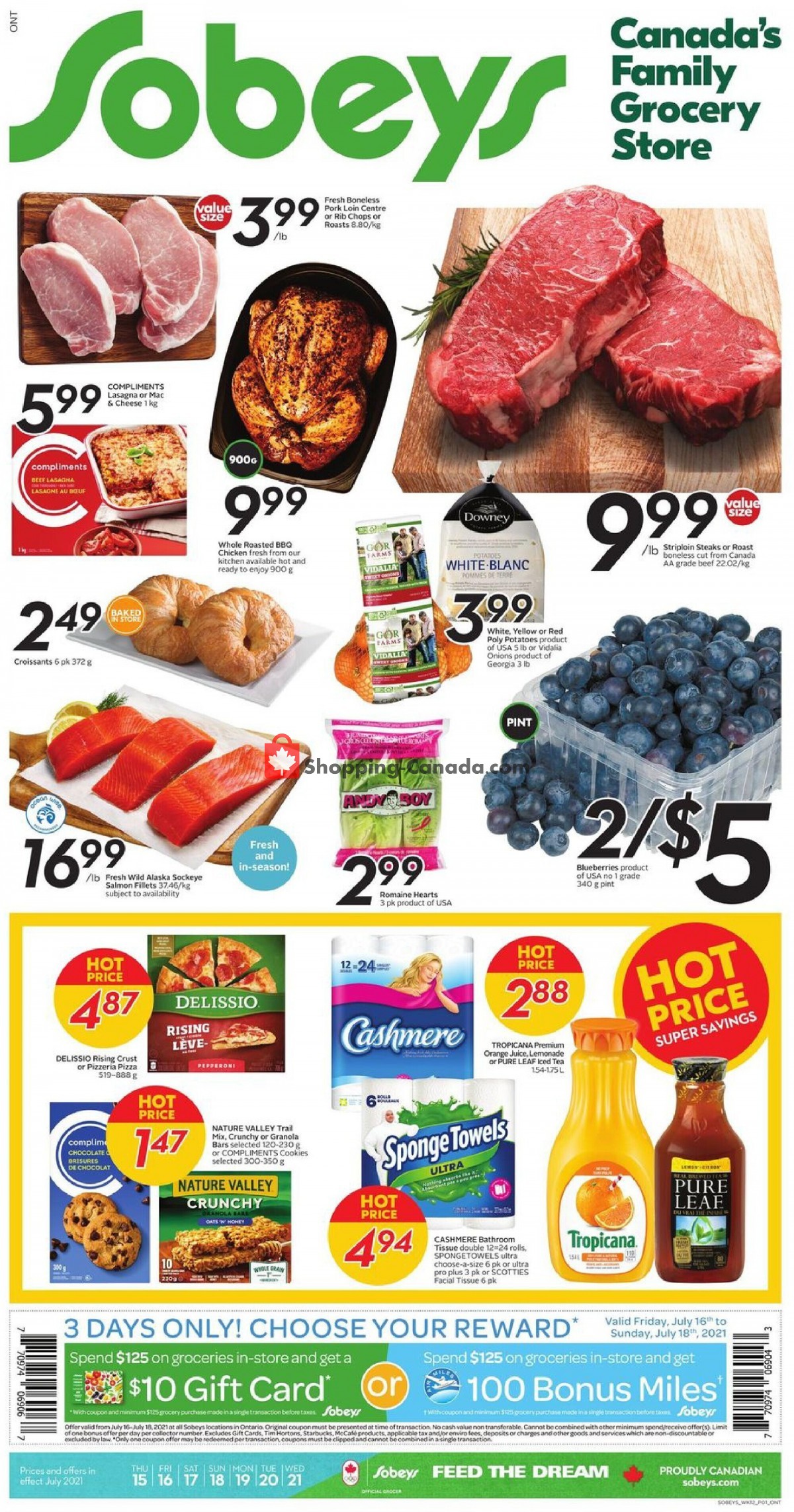 Sobeys flyer from Thursday July 15, 2021 to Wednesday July 21, 2021 - page 1