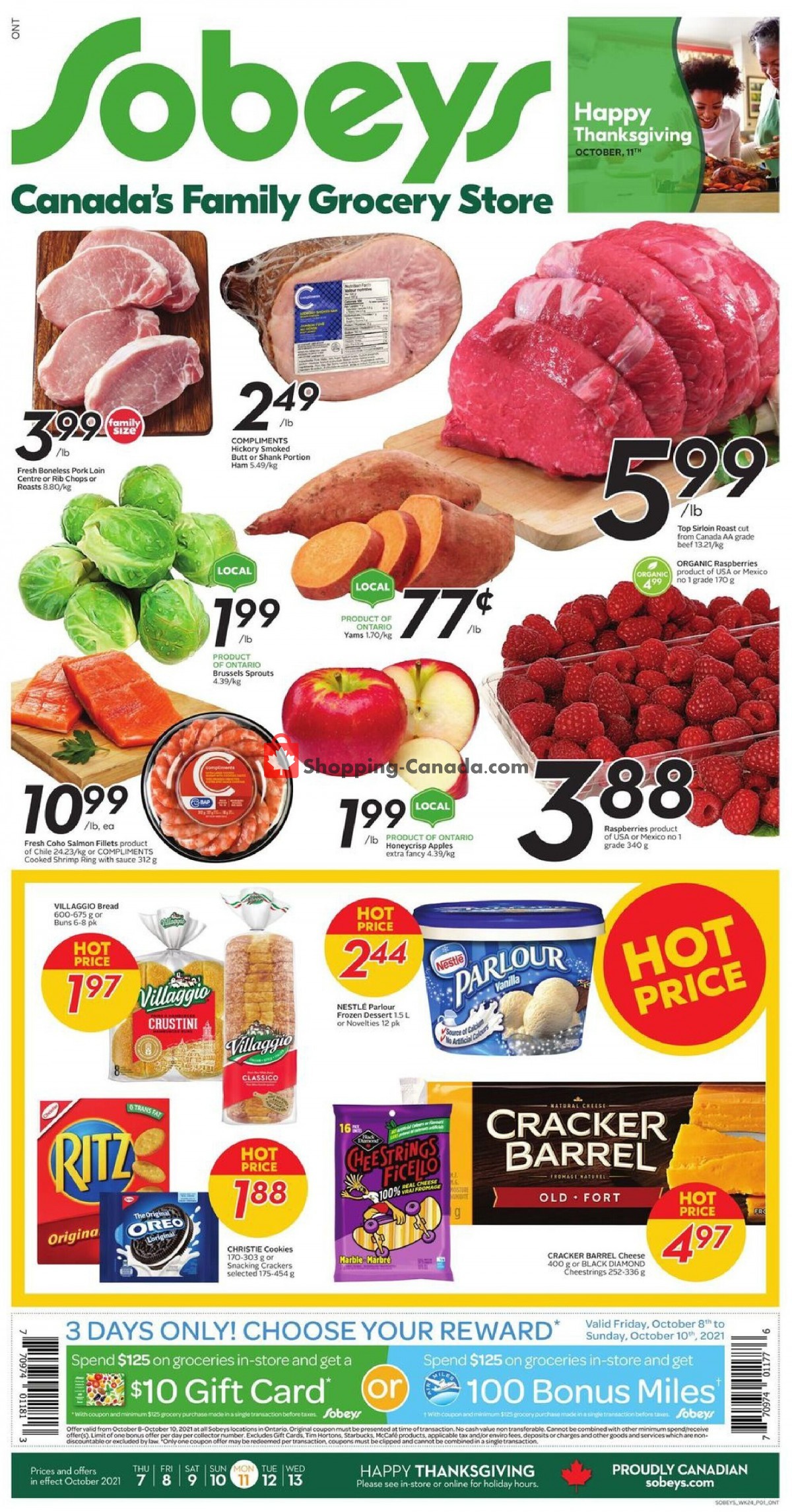 Sobeys flyer from Thursday October 7, 2021 to Wednesday October 13, 2021 - page 1