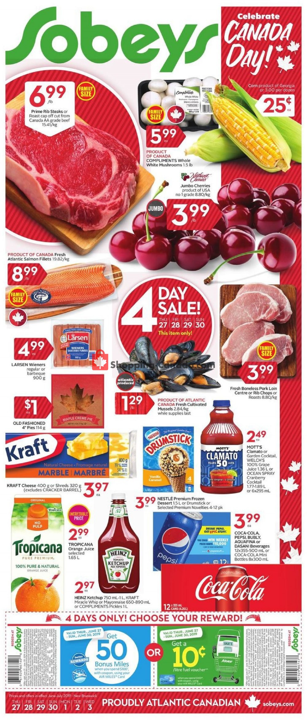 Sobeys flyer from Thursday June 27, 2019 to Wednesday July 3, 2019 - page 1