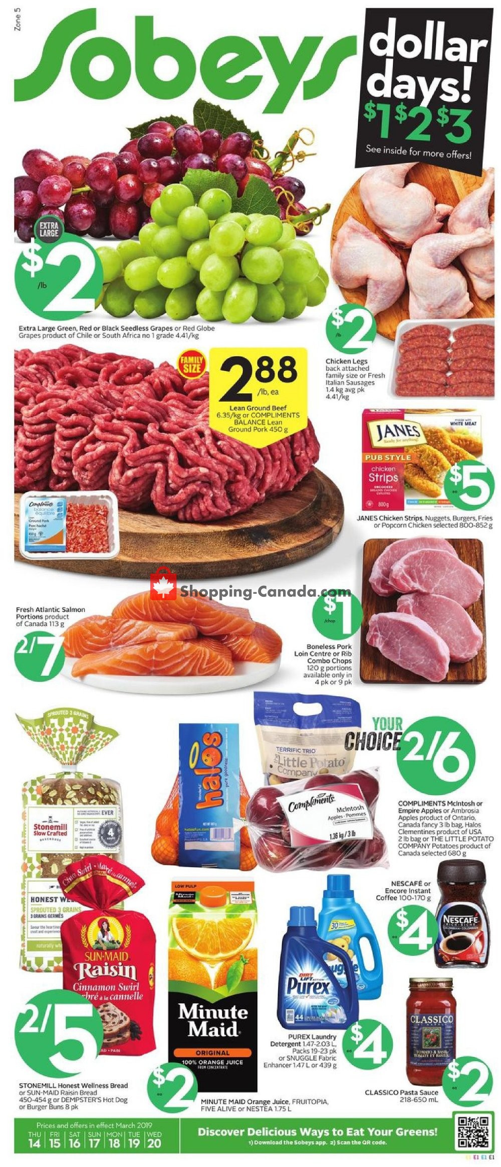 Sobeys flyer from Thursday March 14, 2019 to Wednesday March 20, 2019 - page 1