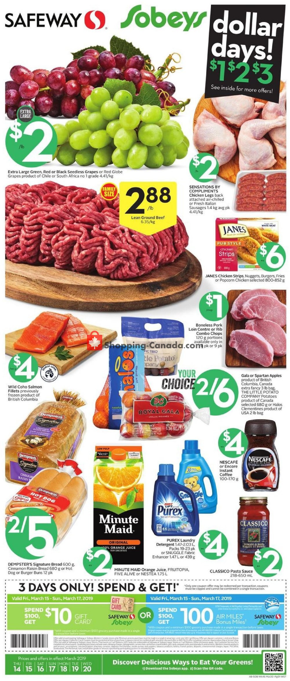 Sobeys flyer from Thursday March 14, 2019 to Wednesday March 20, 2019 - page 1