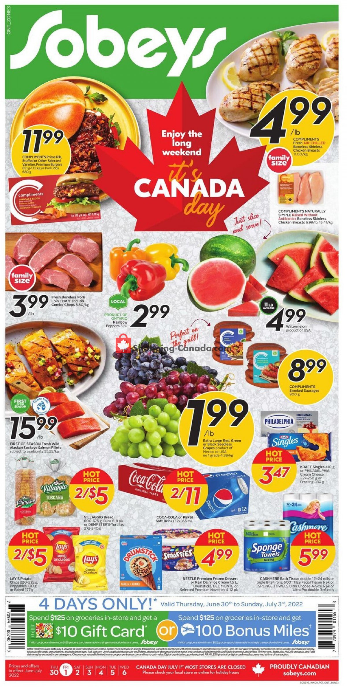 Sobeys flyer from Thursday June 30, 2022 to Wednesday July 6, 2022 - page 1