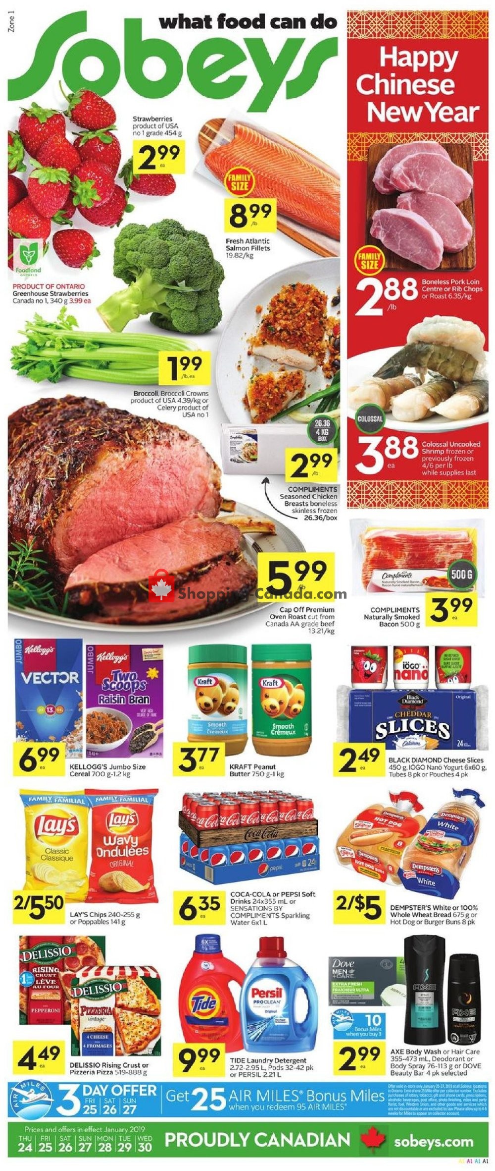 Sobeys flyer from Thursday January 24, 2019 to Wednesday January 30, 2019 - page 1