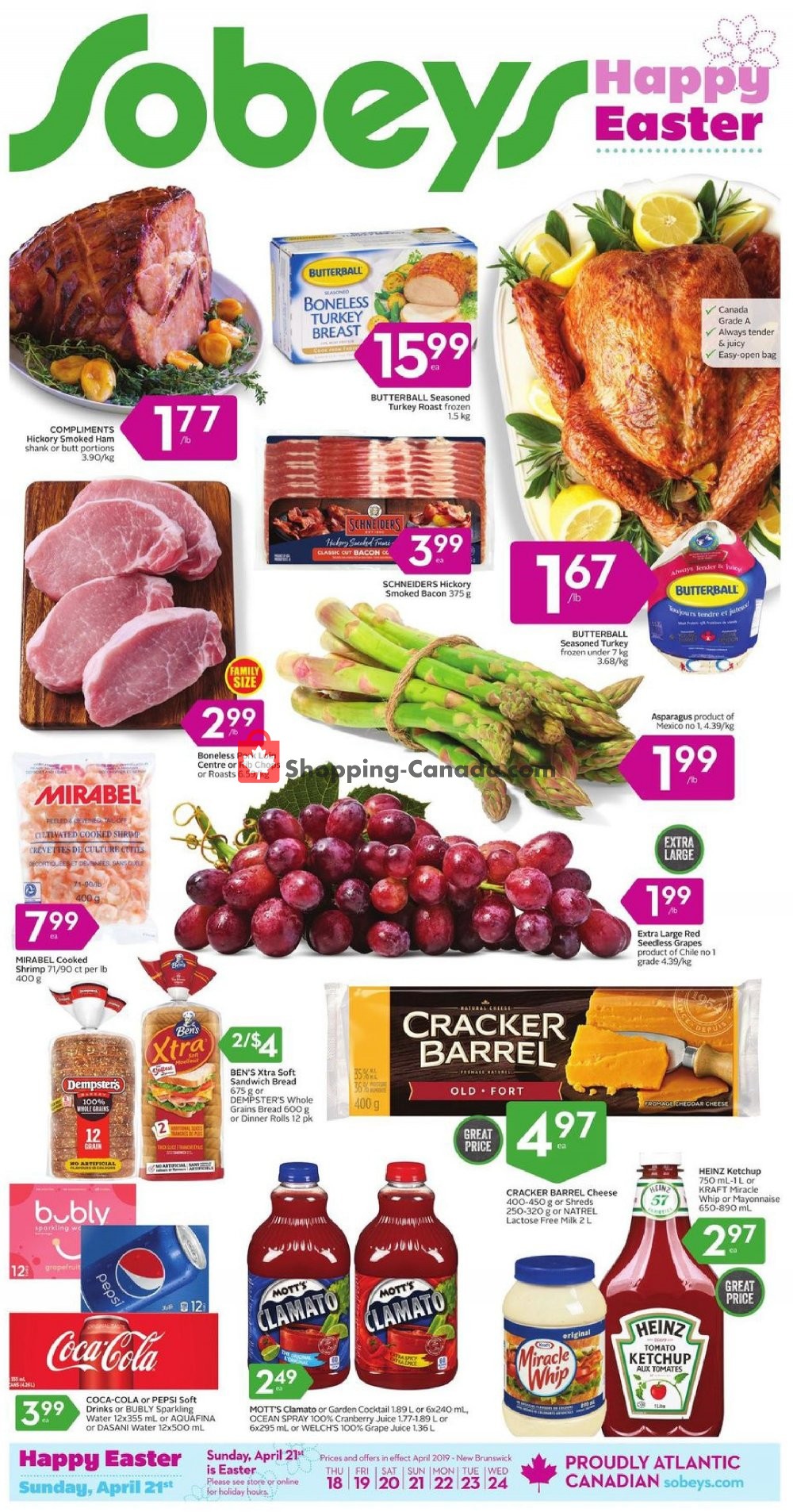 Sobeys flyer from Thursday April 18, 2019 to Wednesday April 24, 2019 - page 1