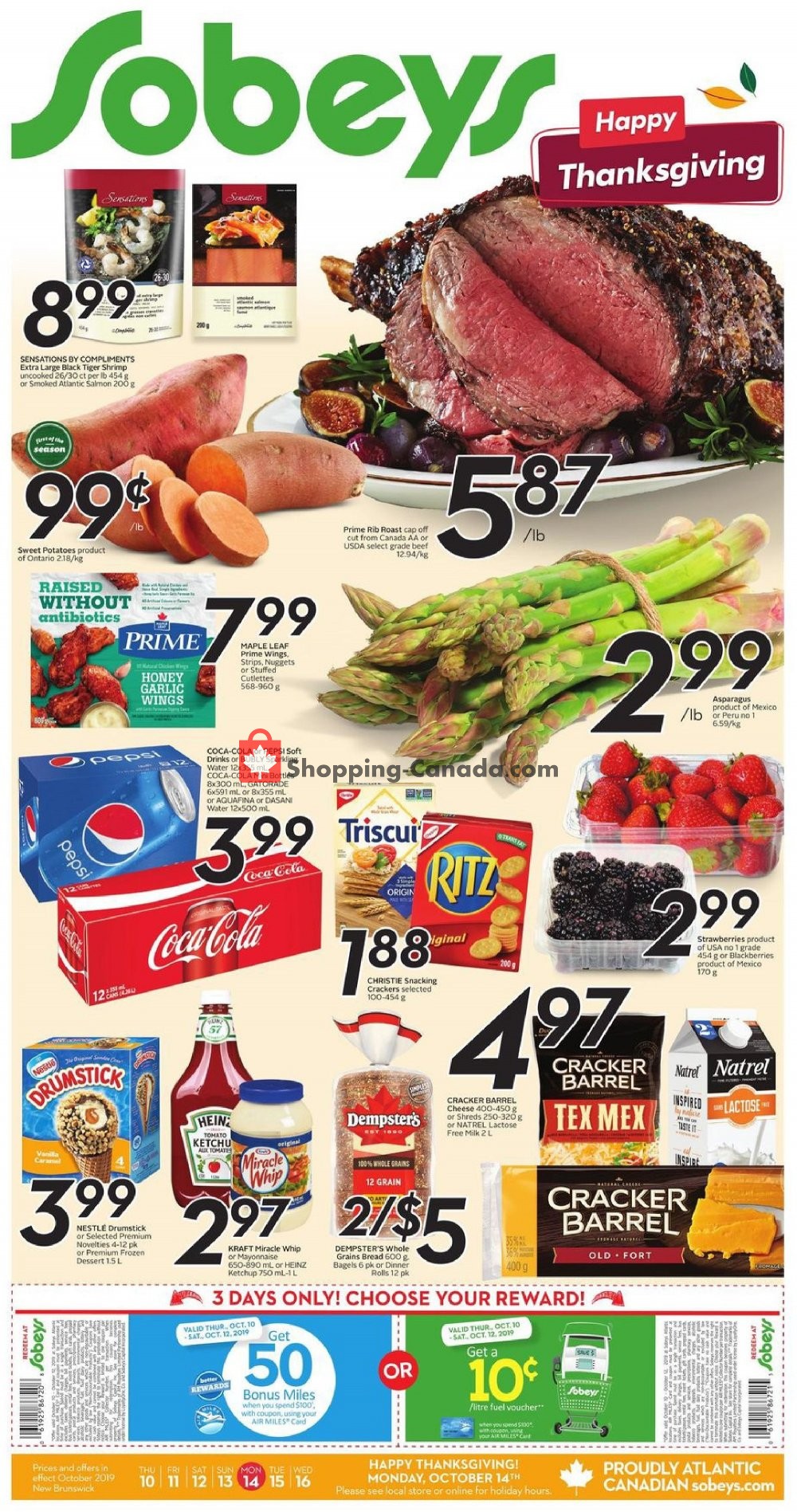 Sobeys flyer from Thursday October 10, 2019 to Wednesday October 16, 2019 - page 1