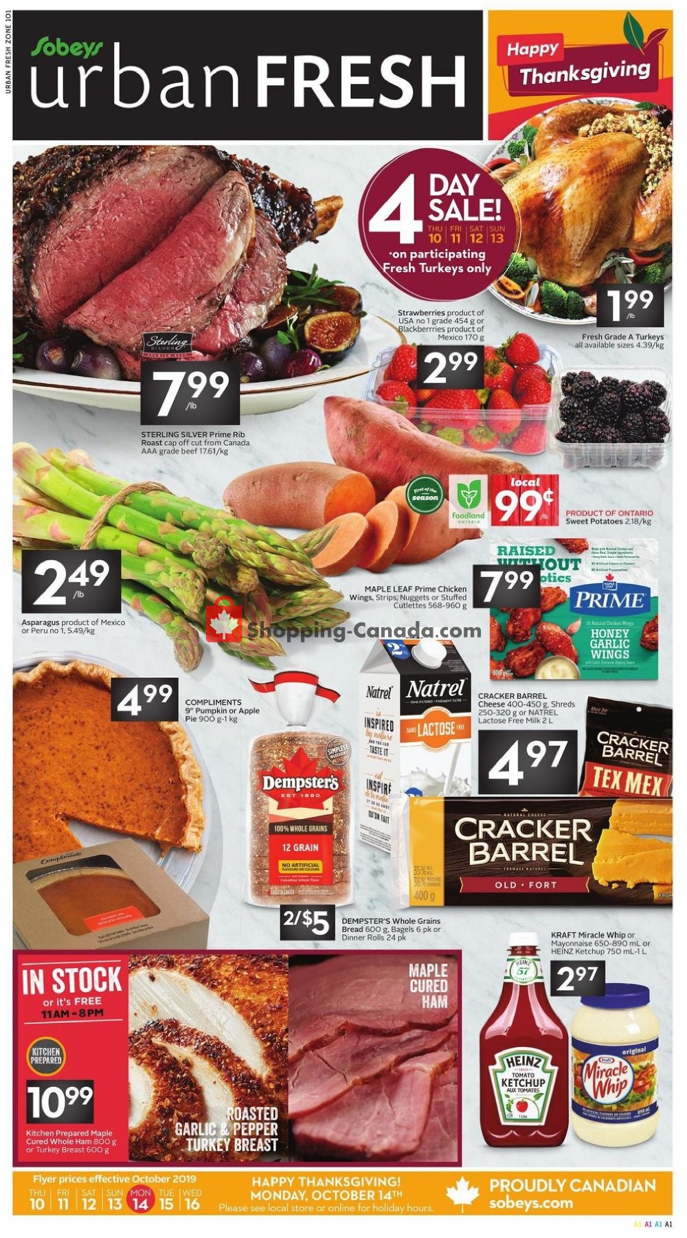 Sobeys flyer from Thursday October 10, 2019 to Wednesday October 16, 2019 - page 1