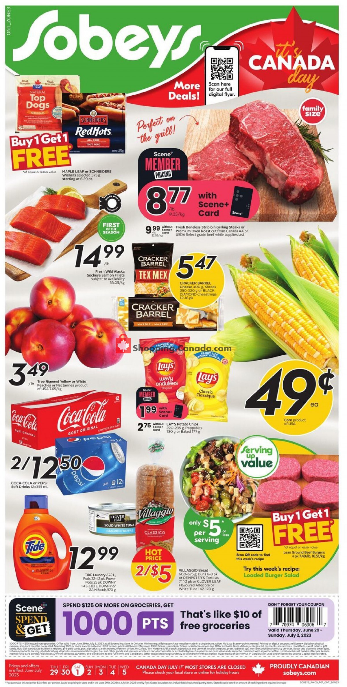 Sobeys flyer from Thursday June 29, 2023 to Wednesday July 5, 2023 - page 1