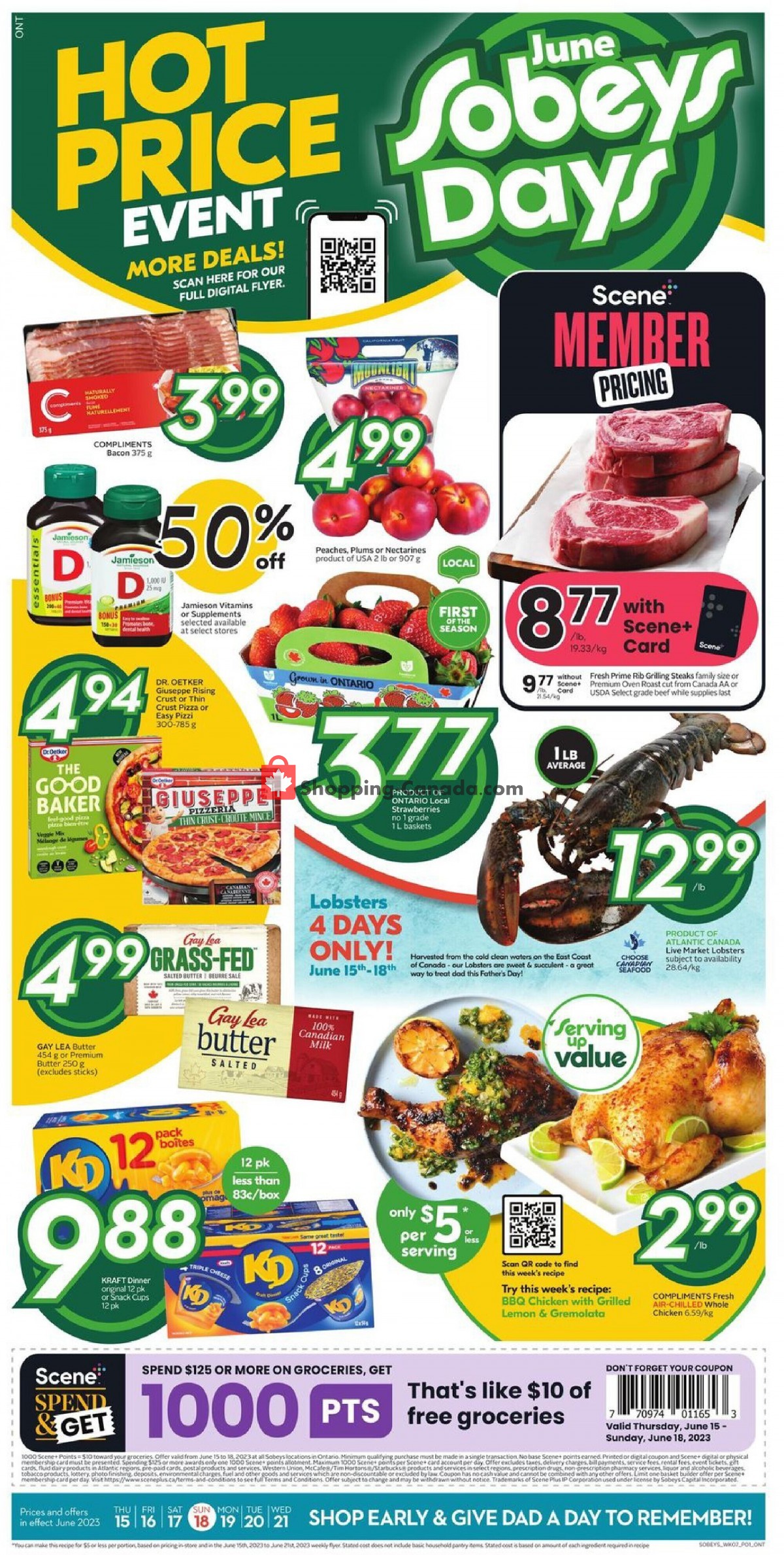 Sobeys flyer from Thursday June 15, 2023 to Wednesday June 21, 2023 - page 1