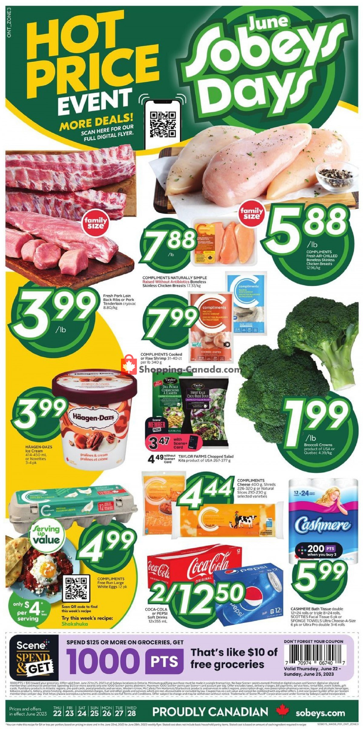 Sobeys flyer from Thursday June 22, 2023 to Wednesday June 28, 2023 - page 1