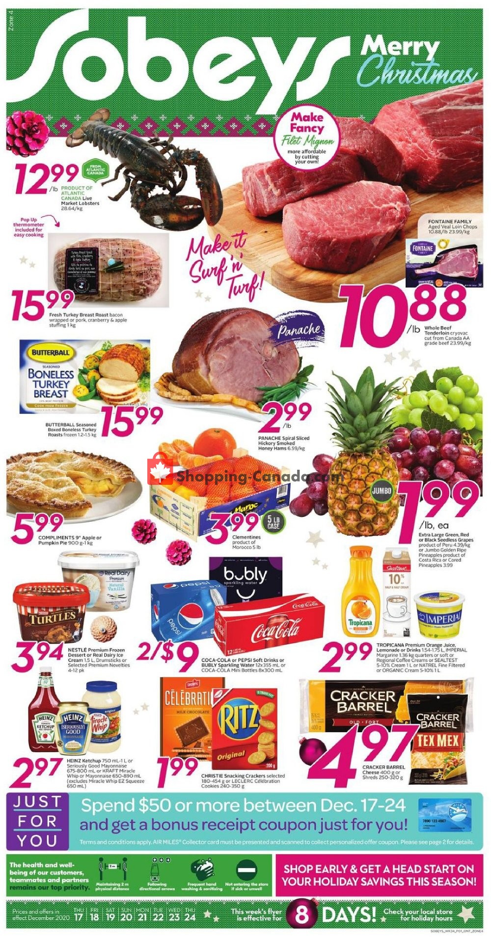 Sobeys flyer from Thursday December 17, 2020 to Thursday December 24, 2020 - page 1