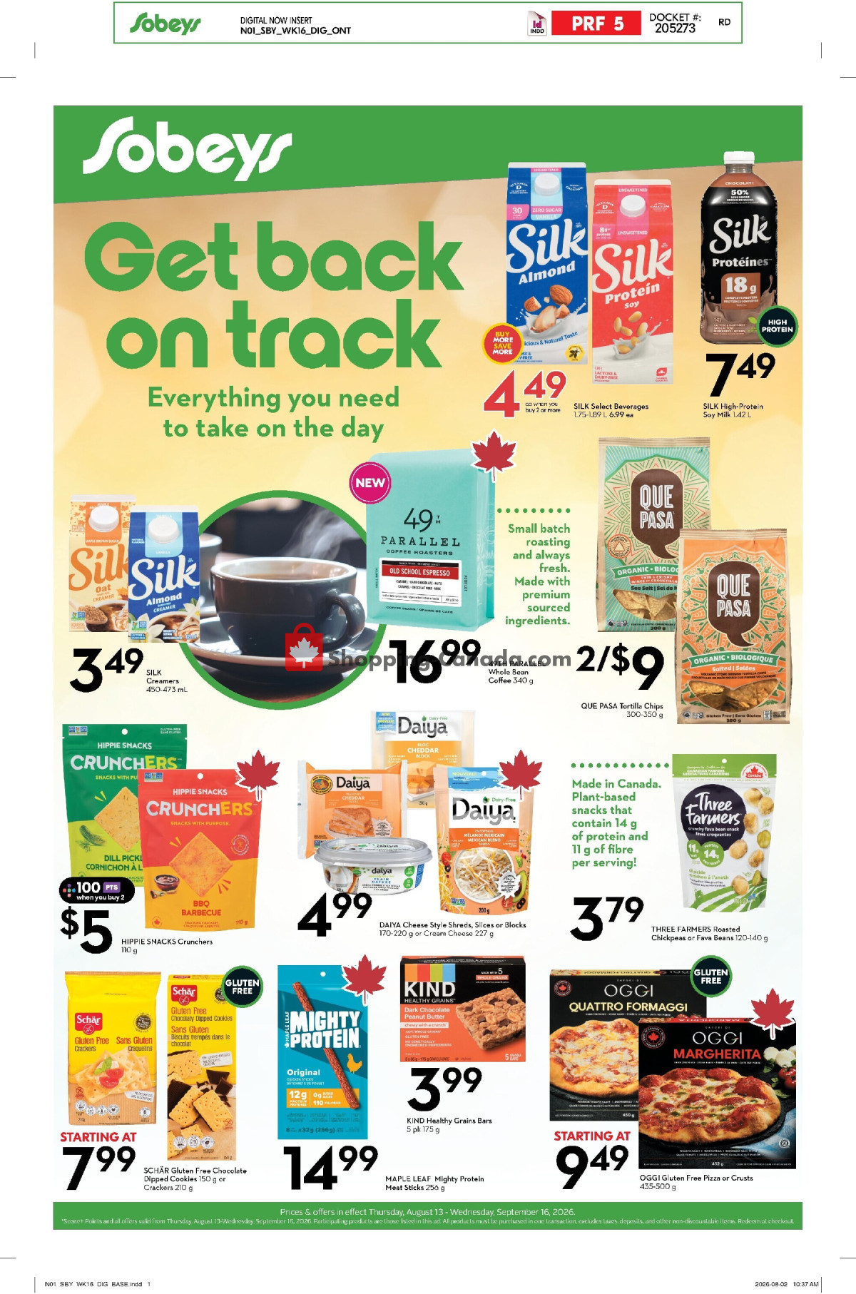 Sobeys flyer from Thursday August 13, 2026 to Wednesday September 16, 2026 - page 1