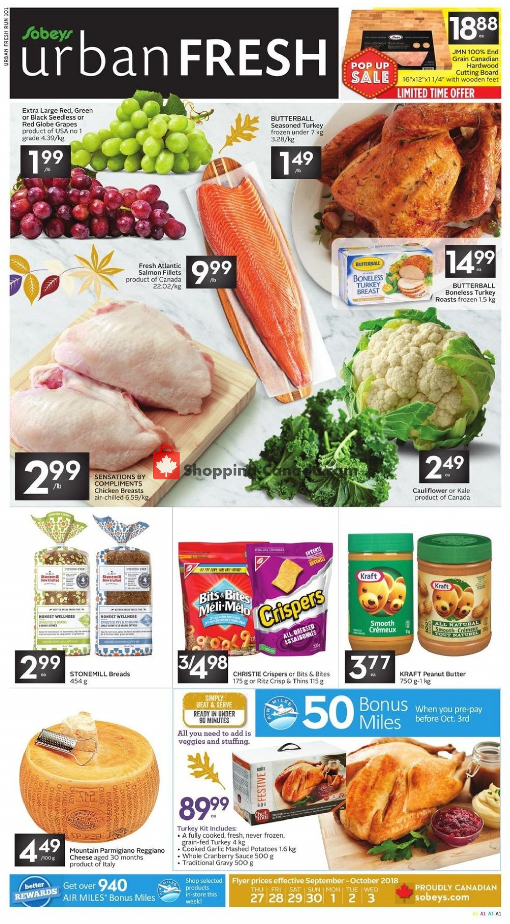 Sobeys flyer from Thursday September 27, 2018 to Wednesday October 3, 2018 - page 1