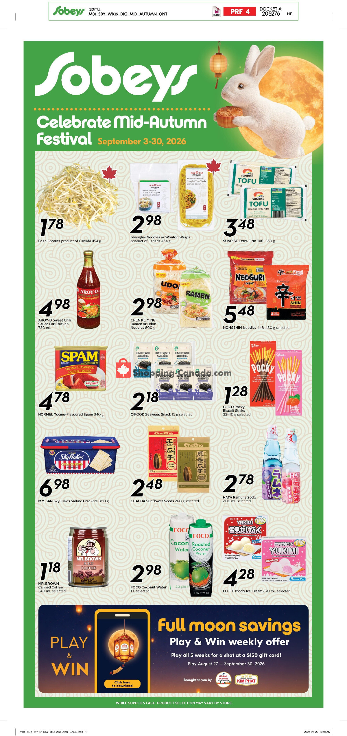 Sobeys flyer from Thursday September 3, 2026 to Wednesday September 30, 2026 - page 1