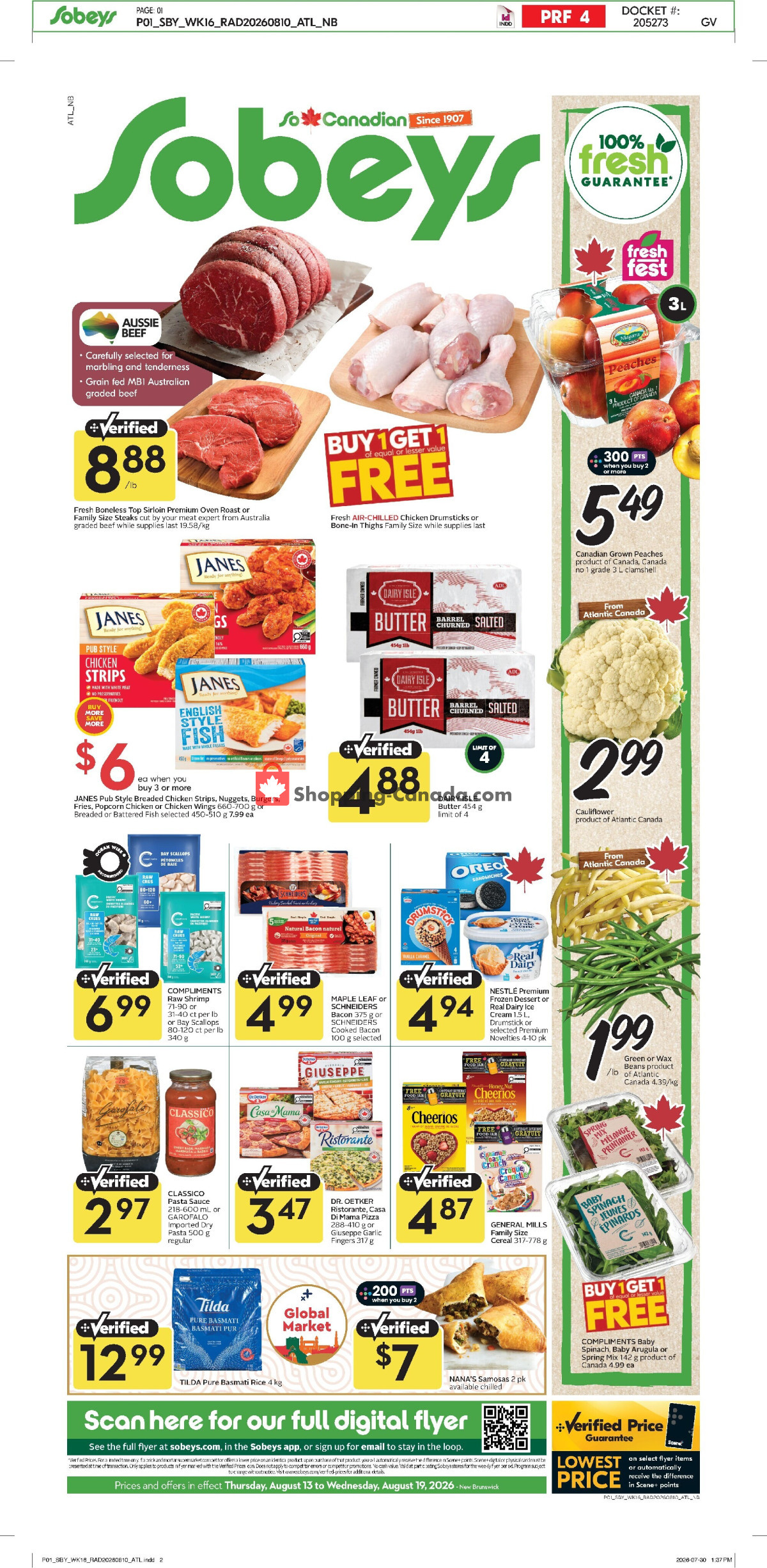 Sobeys flyer from Thursday August 13, 2026 to Wednesday August 19, 2026 - page 1