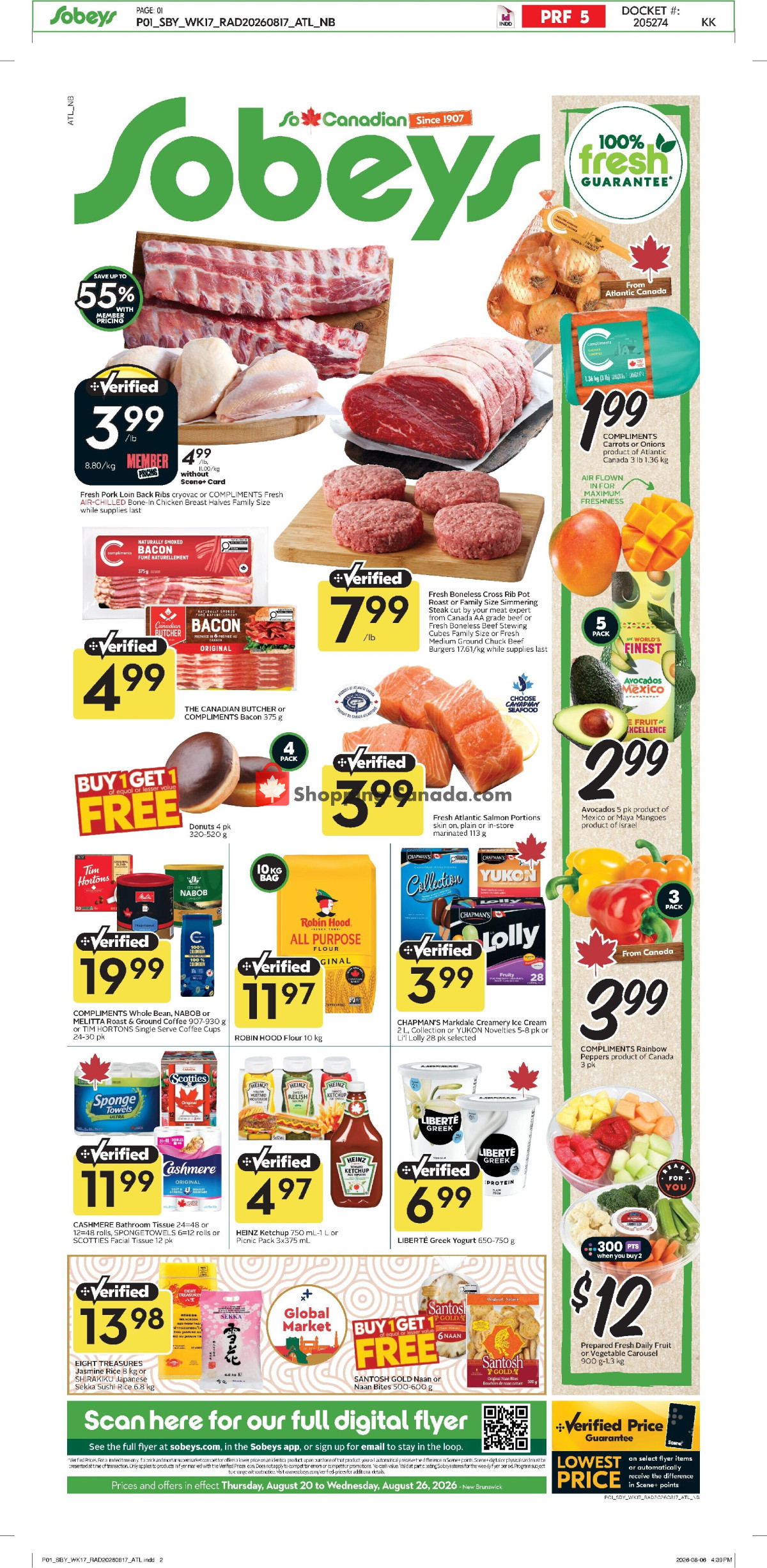 Sobeys flyer from Thursday August 20, 2026 to Wednesday August 26, 2026 - page 1