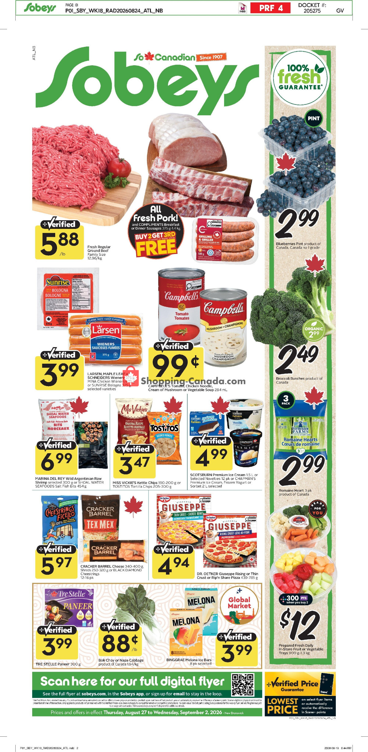 Sobeys flyer from Thursday August 27, 2026 to Wednesday September 2, 2026 - page 1