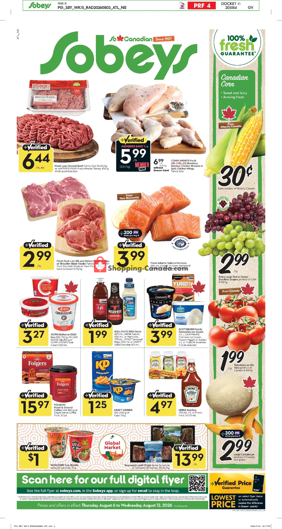Sobeys flyer from Thursday August 6, 2026 to Wednesday August 12, 2026 - page 1