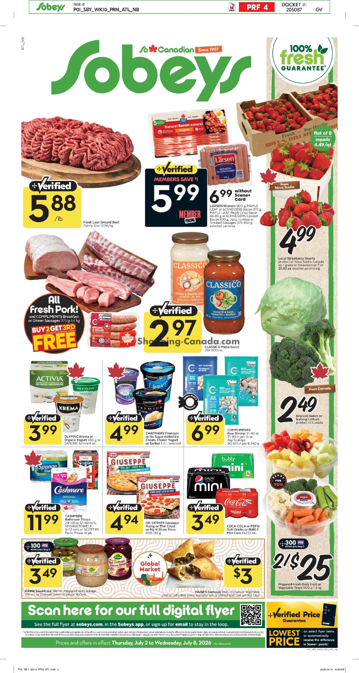 Sobeys flyer from Thursday July 2, 2026 to Wednesday July 8, 2026 - page 1