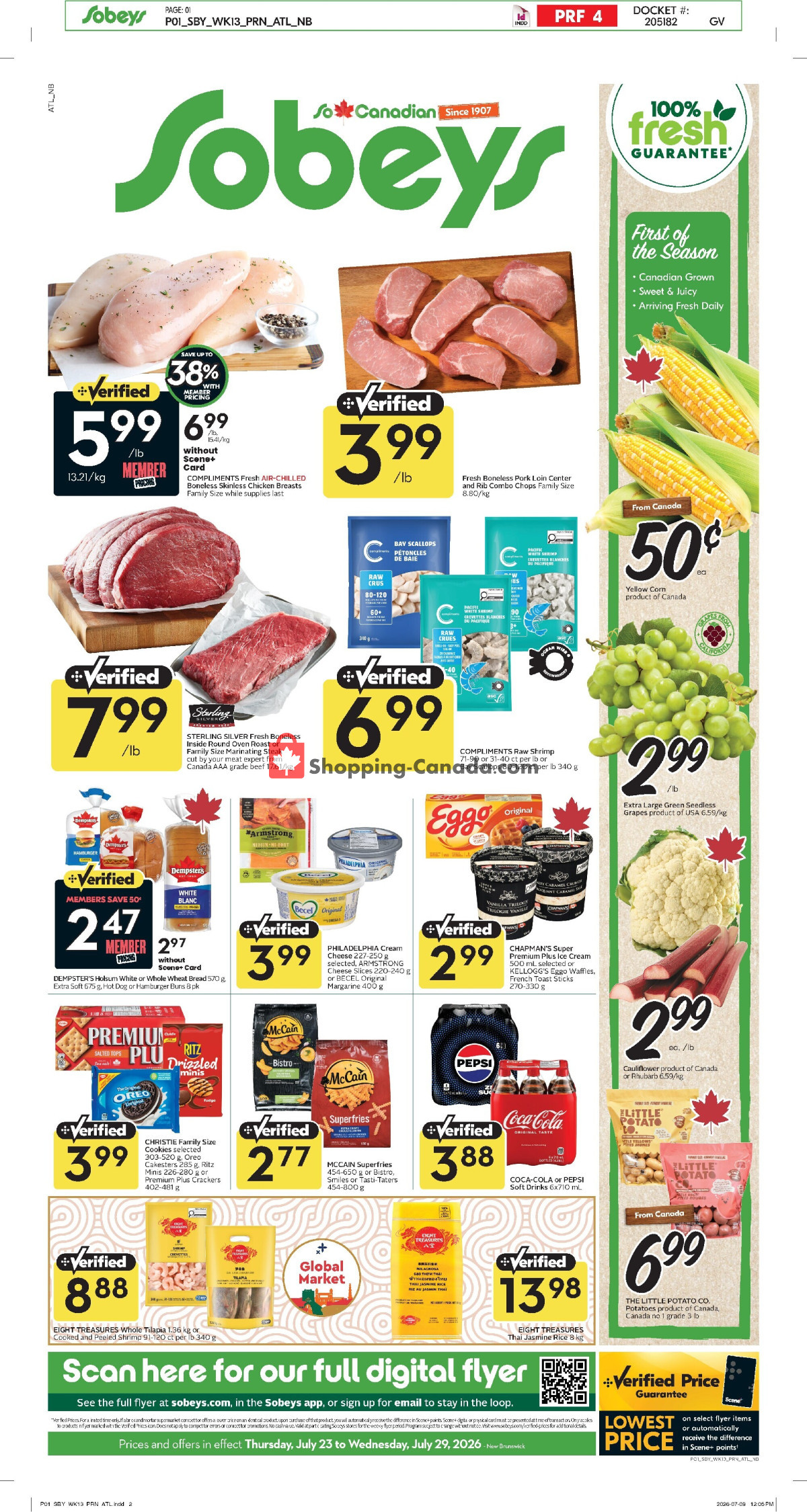 Sobeys flyer from Thursday July 23, 2026 to Wednesday July 29, 2026 - page 1