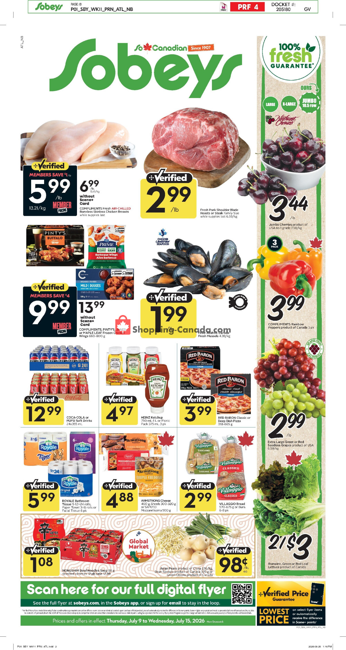 Sobeys flyer from Thursday July 9, 2026 to Wednesday July 15, 2026 - page 1