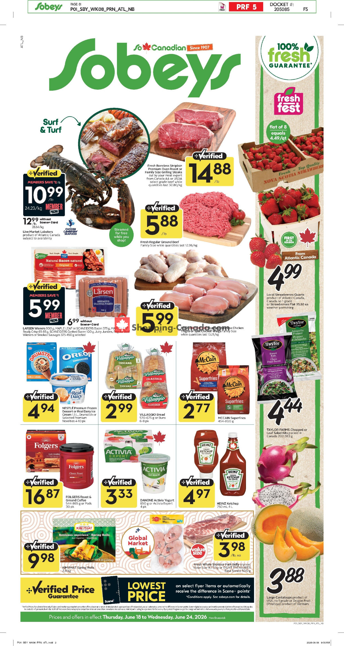 Sobeys flyer from Thursday June 18, 2026 to Wednesday June 24, 2026 - page 1