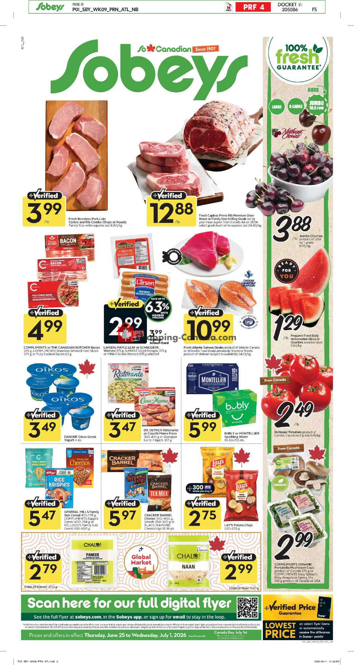 Sobeys flyer from Thursday June 25, 2026 to Wednesday July 1, 2026 - page 1
