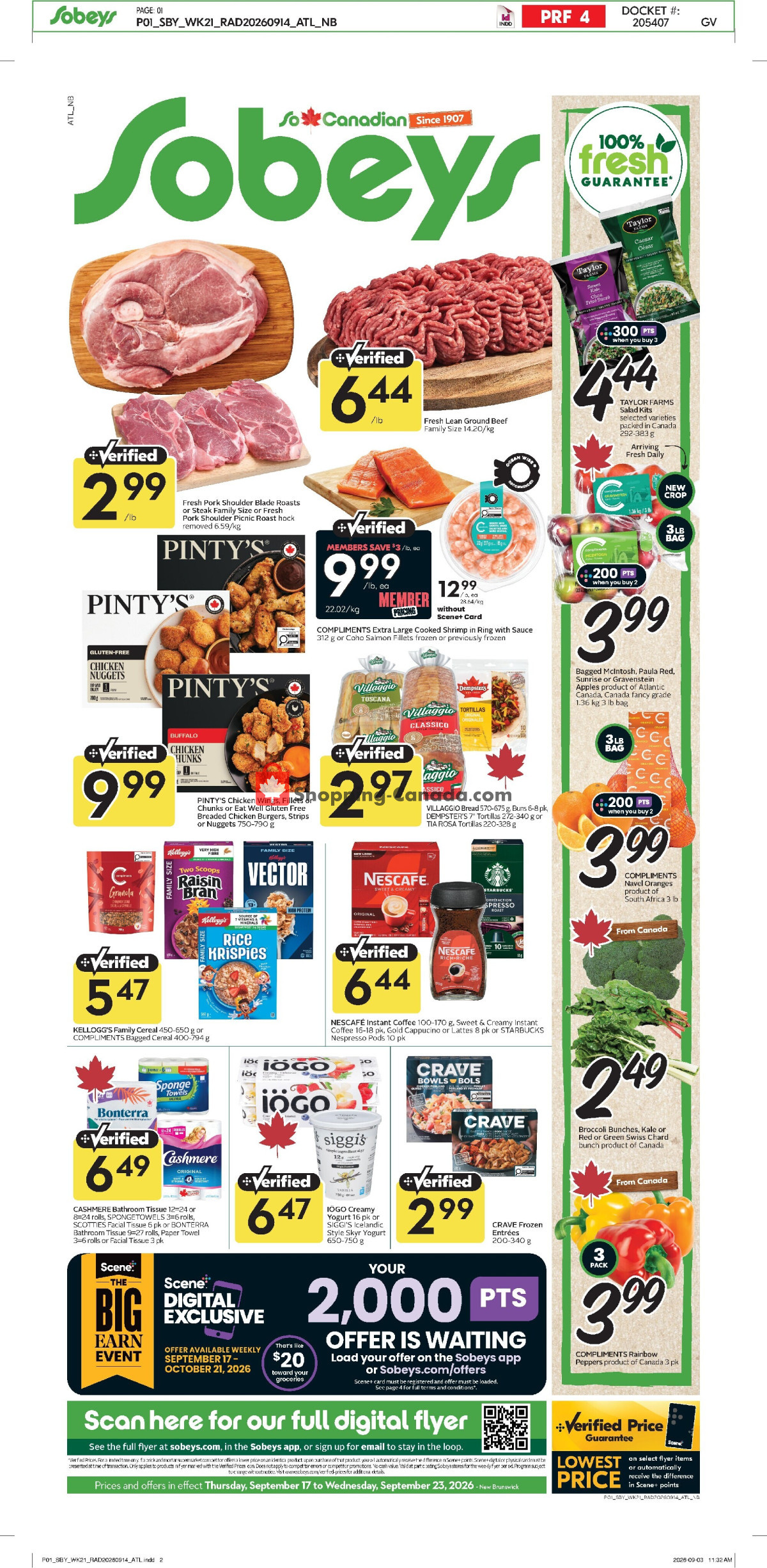 Sobeys flyer from Thursday September 17, 2026 to Wednesday September 23, 2026 - page 1