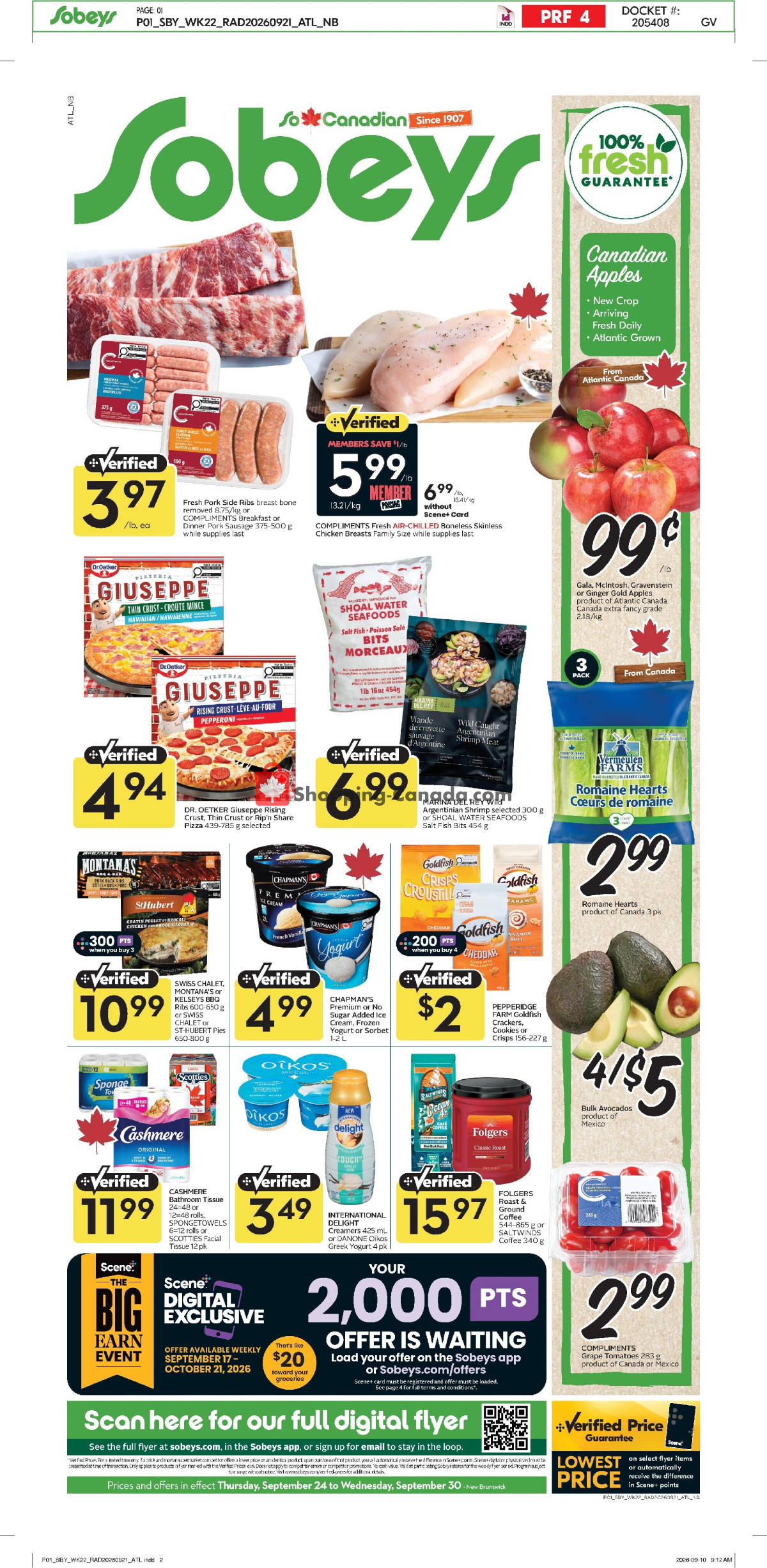 Sobeys flyer from Thursday September 24, 2026 to Wednesday September 30, 2026 - page 1