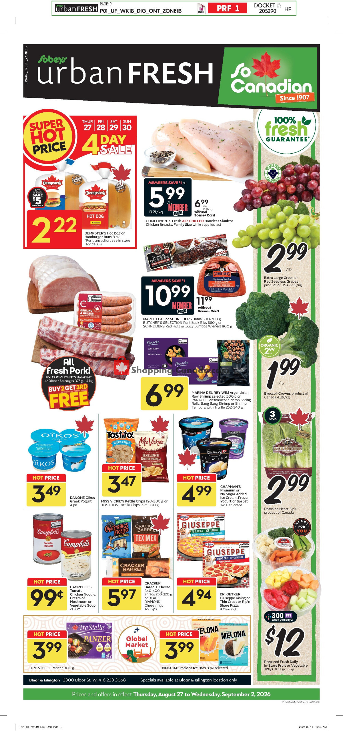 Sobeys flyer from Thursday August 27, 2026 to Wednesday September 2, 2026 - page 1