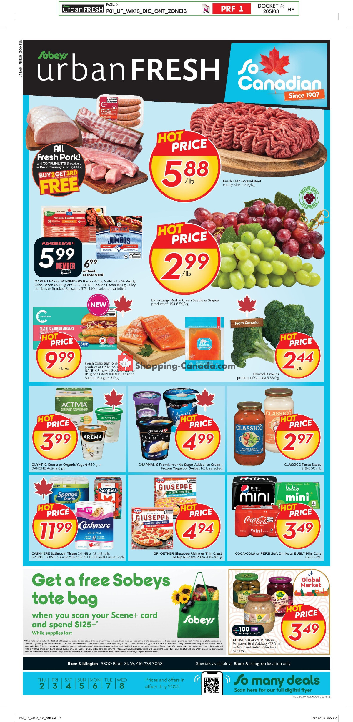 Sobeys flyer from Thursday July 2, 2026 to Wednesday July 8, 2026 - page 1