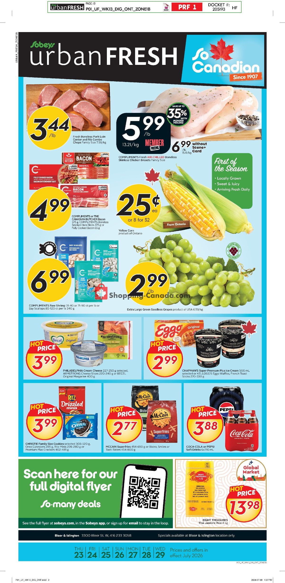 Sobeys flyer from Thursday July 23, 2026 to Wednesday July 29, 2026 - page 1