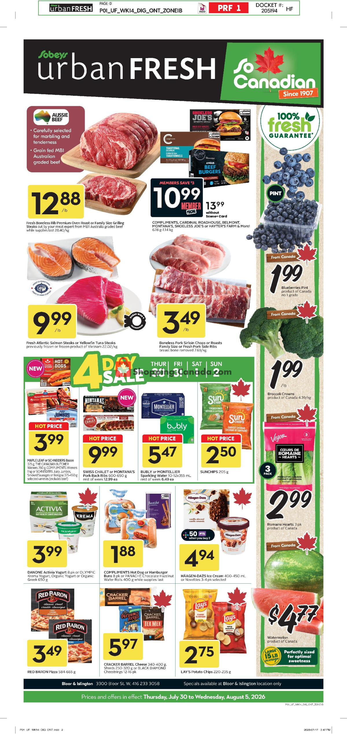 Sobeys flyer from Thursday July 30, 2026 to Wednesday August 5, 2026 - page 1