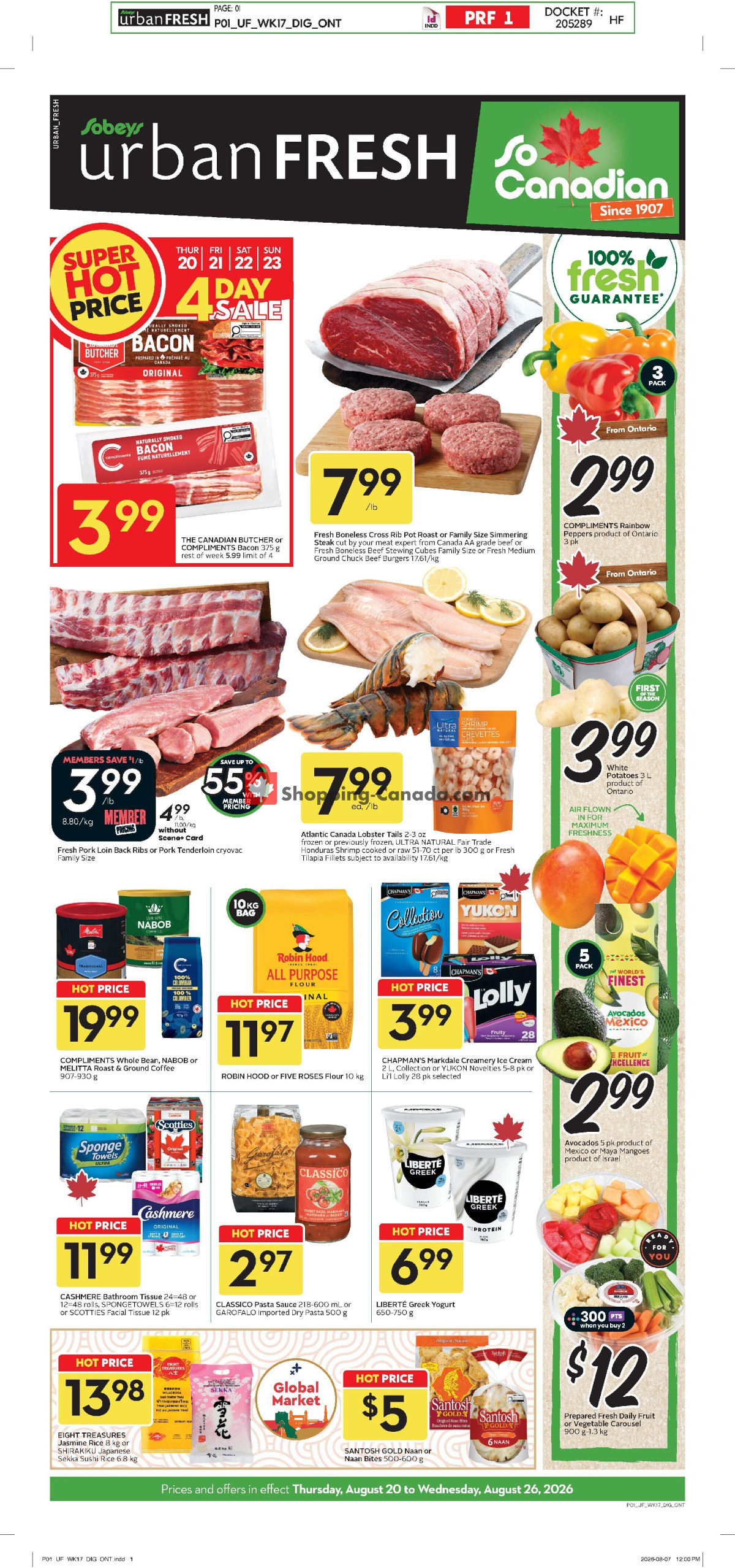 Sobeys flyer from Thursday August 20, 2026 to Wednesday August 26, 2026 - page 1